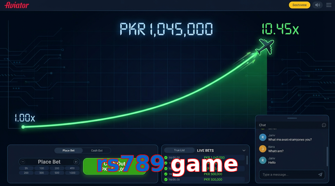 Main screen of Rs789 Game aviator page for PK players